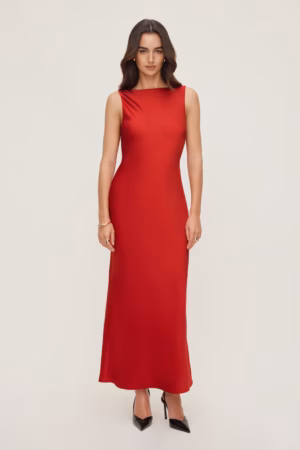 Kerina Wang - Nora Satin Maxi Slip Dress - Dynamite Clothing