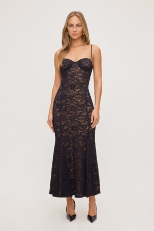 Kerina Wang - Monet Lace Overlay Maxi Dress - Dynamite Clothing