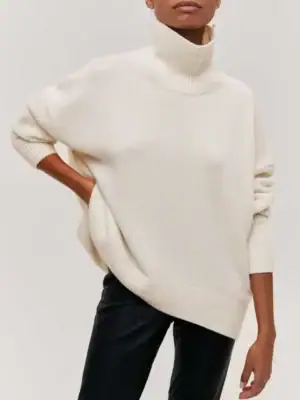 Kerina Wang - Cloudless Sky Turtleneck Oversized Sweater - Commense