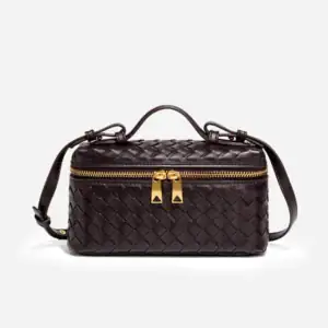 Kerina Wang - Woven PU Leather Box Bag - Commense