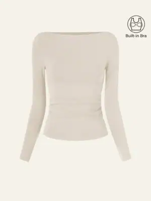 Kerina Wang - Modern Side Ruched Boatneck Brami Top - OGL (Copy)