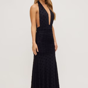 Kerina Wang - Polka Dot Mesh Maxi Dress - Dynamite Clothing