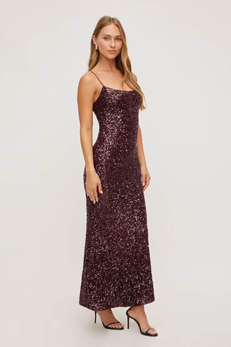 Simona Sequin Maxi Dress – Dynamite Clothing