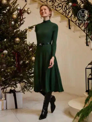 Kerina Wang - ProWarm Mockneck Midi Brami Dress with Pockets - OGL