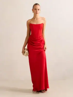 Kerina Wang - Isra Drape Strapless Maxi Dress - Ever New
