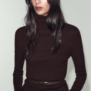 Kerina Wang - 100% High Collar Belted Jumper - Zara