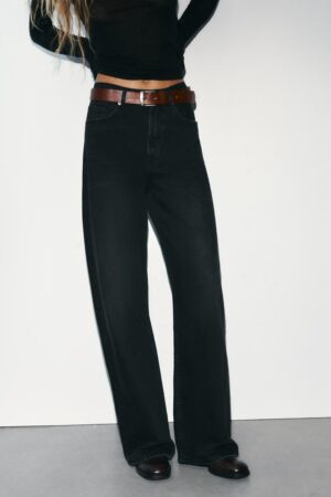 Kerina Wang - TRF Extra Wide Leg High-waist Jeans - Zara