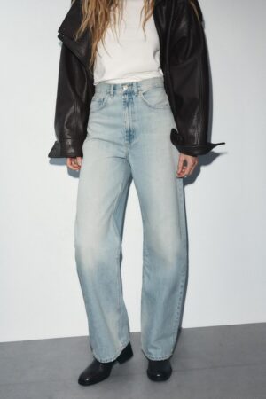 Kerina Wang - TRF Extra Wide Leg High-waist Jeans - Zara (similar)