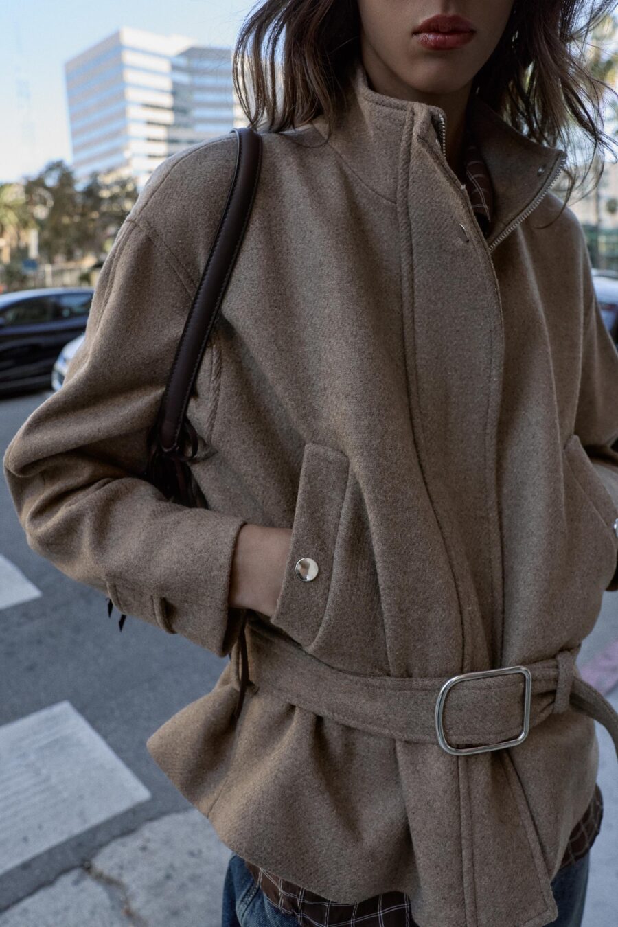 Belted Wool Blend Short Coat – Zara