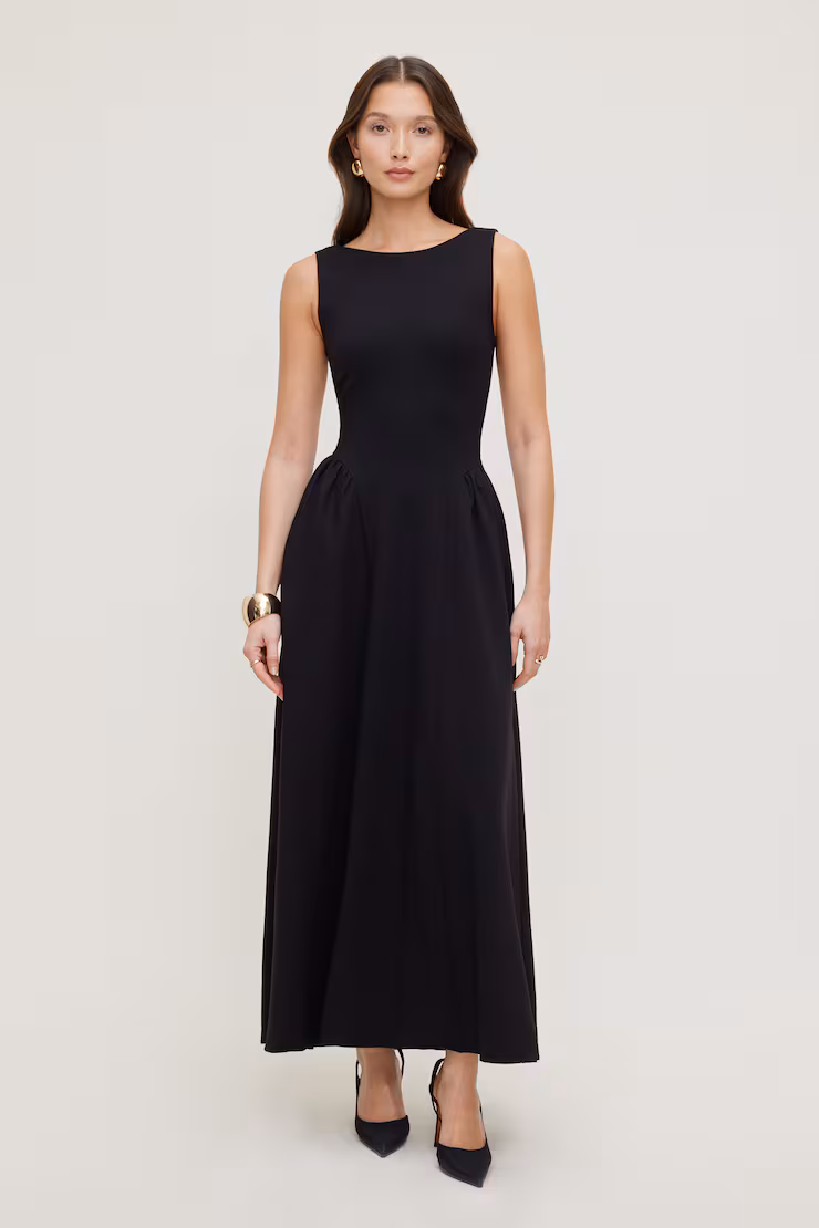 Iris Flared Ponte Maxi Dress – Dynamite Clothing