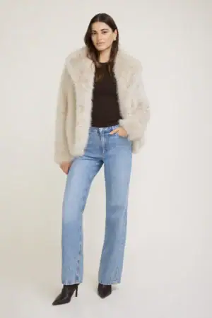 Kerina Wang - Midi Faux Fur Jacket - Dynamite Clothing