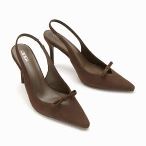 Kerina Wang - Faux Leather Pointed Toe Heels - Cider