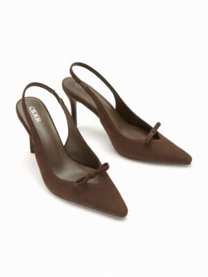 Kerina Wang - Faux Leather Pointed Toe Heels - Cider