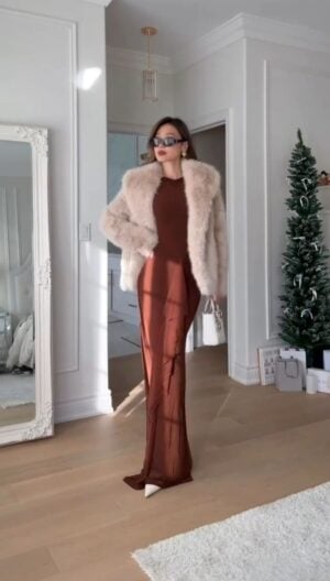 Kerina Wang - brown maxi dress