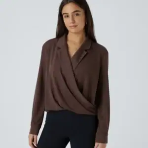 Kerina Wang - Crossover Long Sleeve Work Shirt - Halara