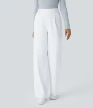 Kerina Wang - Halara Flex™ DayStretch High Waisted Pocket Straight Leg Work Pants - Halara
