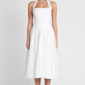 Kerina Wang - Hart Halter Corset Midi Dress - Leau