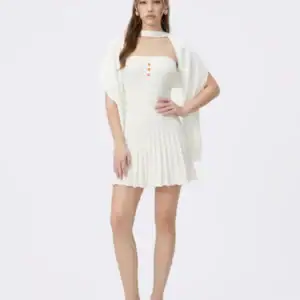 Kerina Wang - Ava Reverse Halter White Knit Flared Dress - Nana Jacqueline