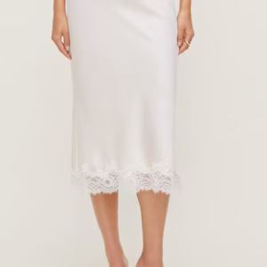 Kerina Wang - Lace Satin Midi Skirt - Dynamite Clothing