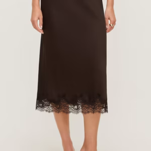 Kerina Wang - Lace Satin Midi Skirt - Dynamite Clothing