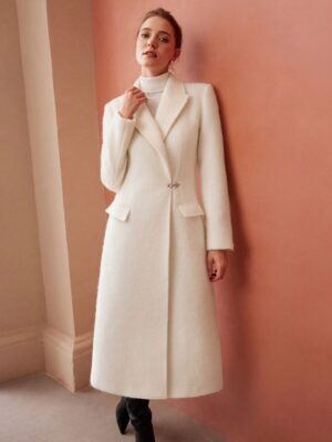 Kerina Wang - Wool-Blend Hook Clasp Coat - MOTF