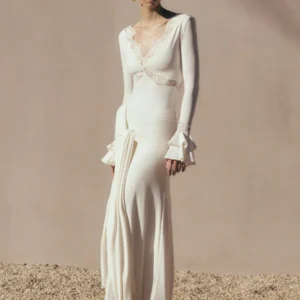 Kerina Wang - Electra Slinky Lace Maxi Dress - Meshki