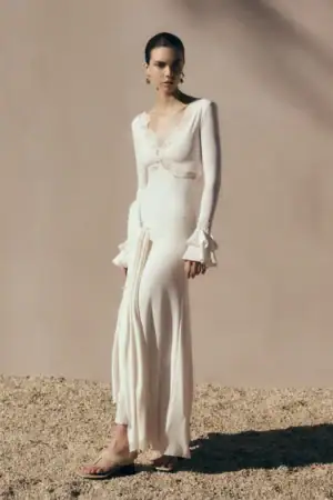 Kerina Wang - Electra Slinky Lace Maxi Dress - Meshki