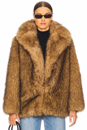 Kerina Wang - L' Academie by Marianna Gamine Faux Fur Jacket - Revolve