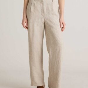 Kerina Wang - 100% European Linen Pleated Trouser - Quince