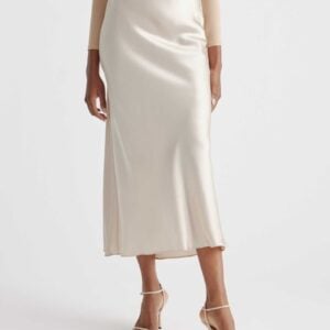 Kerina Wang - 100% Washable Silk Maxi Skirt - Quince