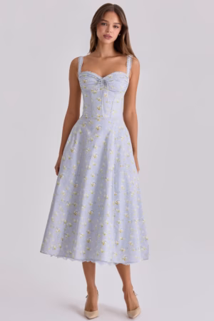 Kerina Wang - Rosalee Floral Print Midi Dress - House of CB