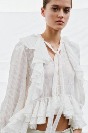 Kerina Wang - ZW Collection Ruffled Shirt - Zara