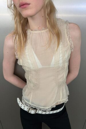 Kerina Wang - Lace Shirt with Covered Buttons - Zara