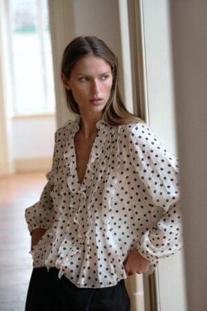 Kerina Wang - Ruffled Polka Dot Blouse - Zara