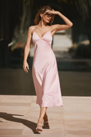 Kerina Wang - Sage Satin Maxi Dress - Dynamite Clothing