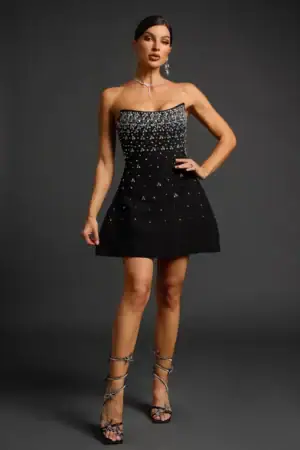 Kerina Wang - Mavis Strapless Diamond Mini Dress - Bella Barnett