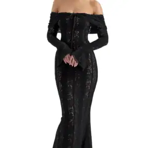 Kerina Wang - Belle Off the Shoulder Long Sleeve Maxi Dress - House of CB