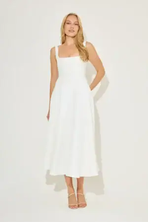 Kerina Wang - Square Neck Midi Dress - Odd Muse London