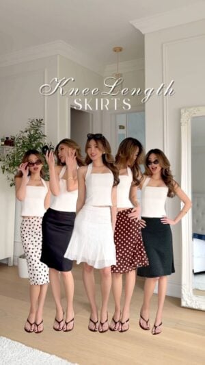 Kerina Wang - knee-length skirts >>>