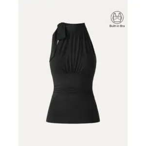 Kerina Wang - Side Ruched High Tie Neck New Airy Bra Tank - OGL
