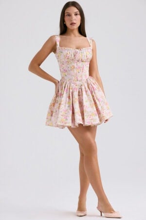 Kerina Wang - Natassia Corset Cotton Blend Cocktail Minidress - House of CB