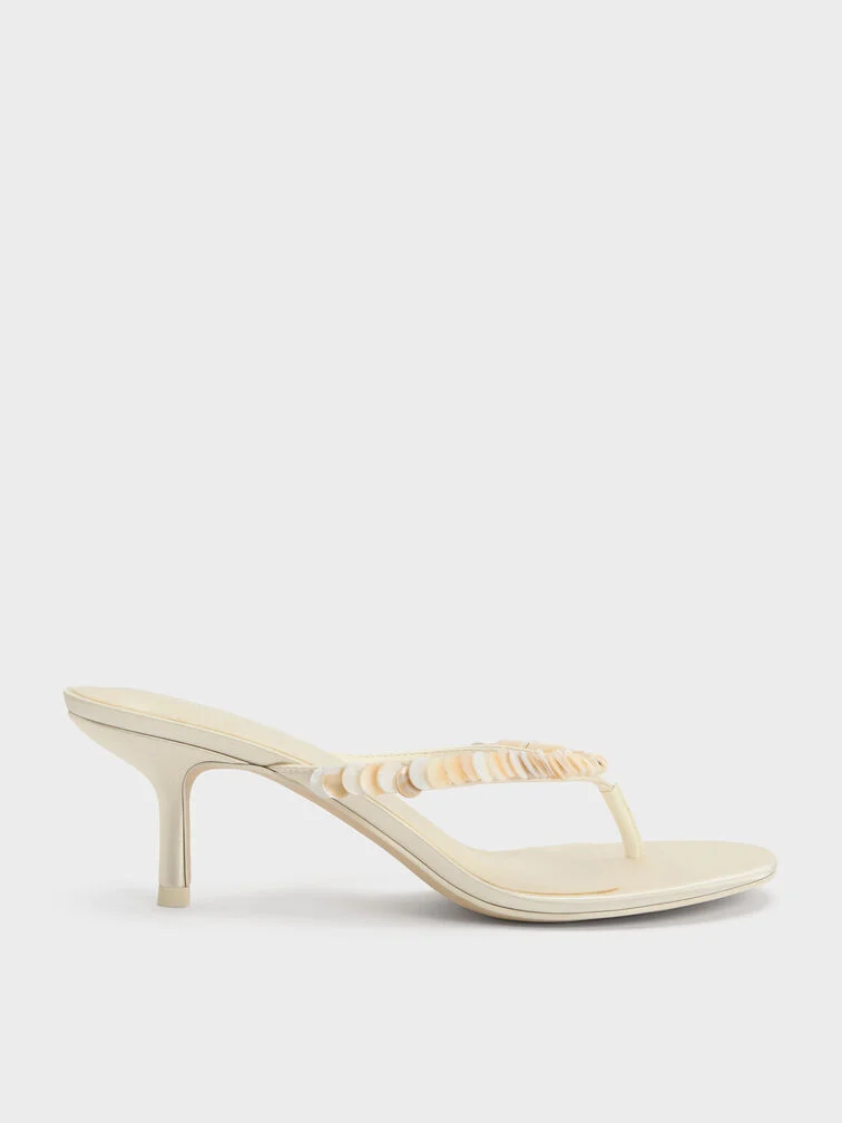 Kerina Wang - Briella Sequinned Heeled Thong Sandals - Charles & Keith