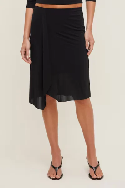 Kerina Wang - Asymmetric Draped Midi Skirt - Dynamite