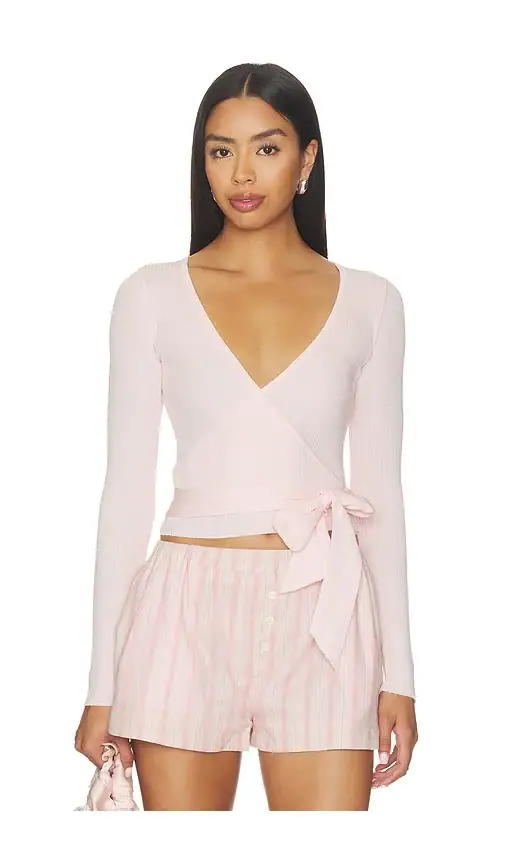 Calico Knit Top – More To Come – Baby Pink