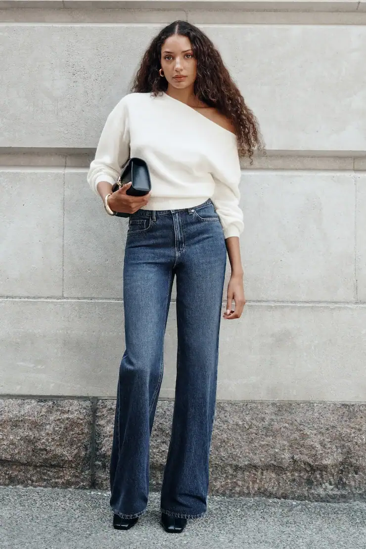 Heidi High Rise Wide Leg Jeans – Dynamite – Blue