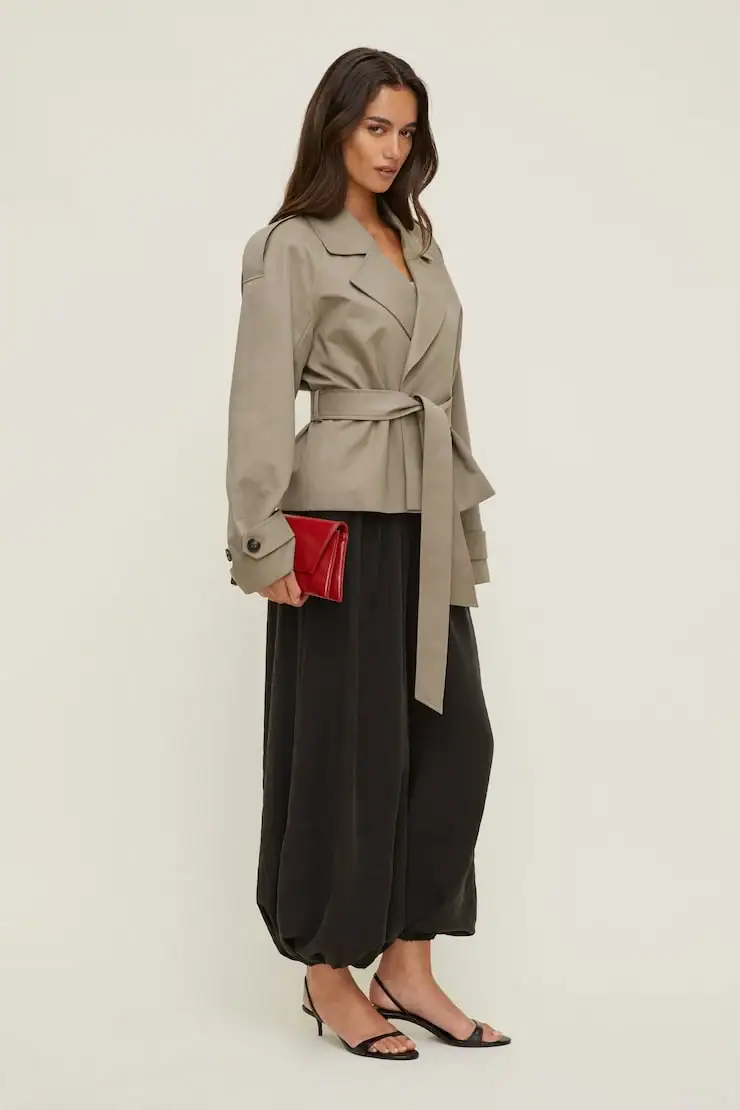 Remi Short Trench Coat – Dynamite – Desert Taupe