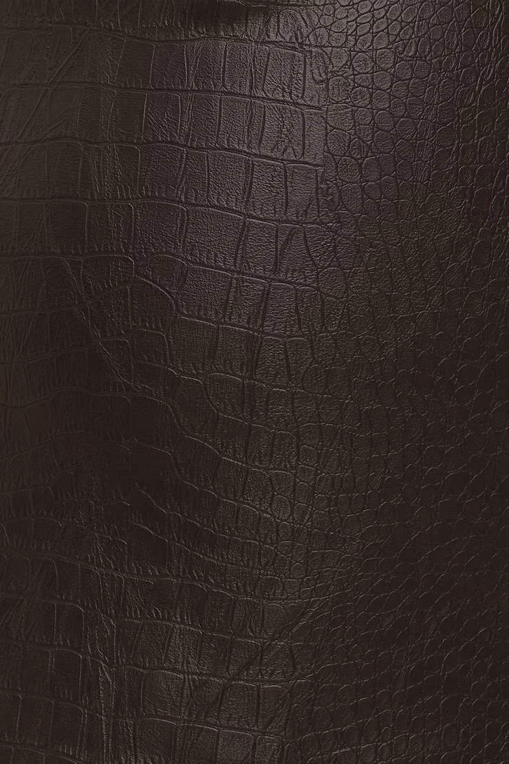 Kerina Wang - Stacie Croc Faux Leather Mini Skort - Dynamite - Croc Brown