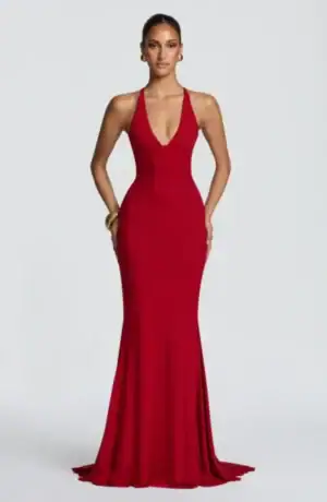 Olenia Gown (Deep Red) – Babyboo