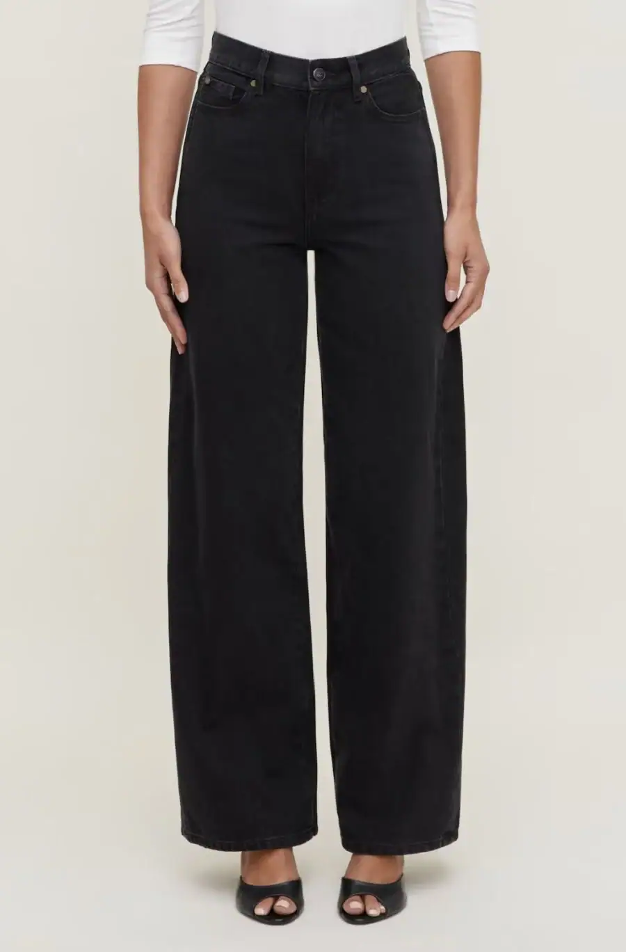 Kerina Wang - Harlow Ultra High Rise Wide Leg Jeans - Dynamite - Granite Black