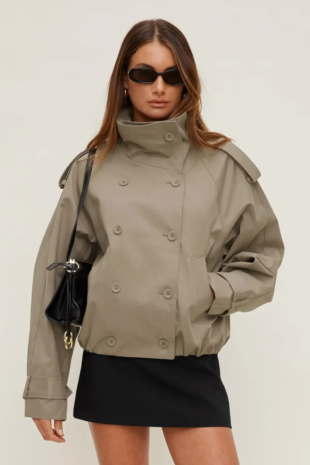 Siena Trench Bomber Jacket - Dynamite - Desert Taupe Beige